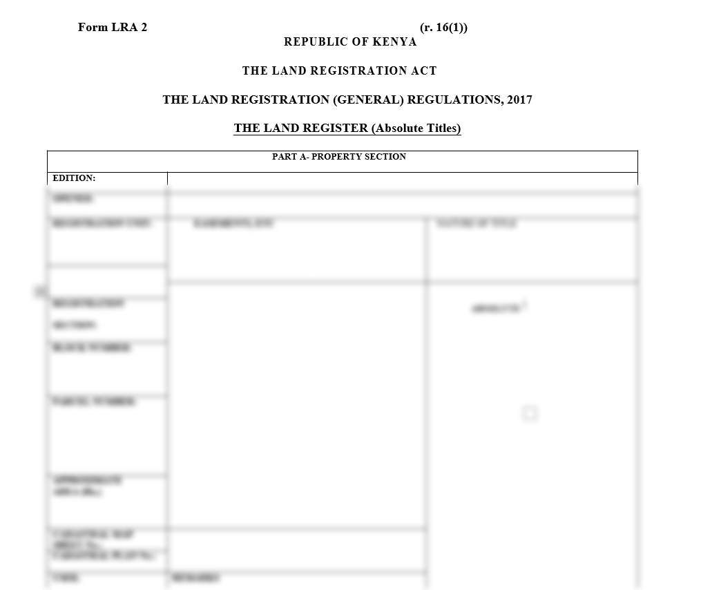 The Land Register (Absolute Titles) - LRA-2